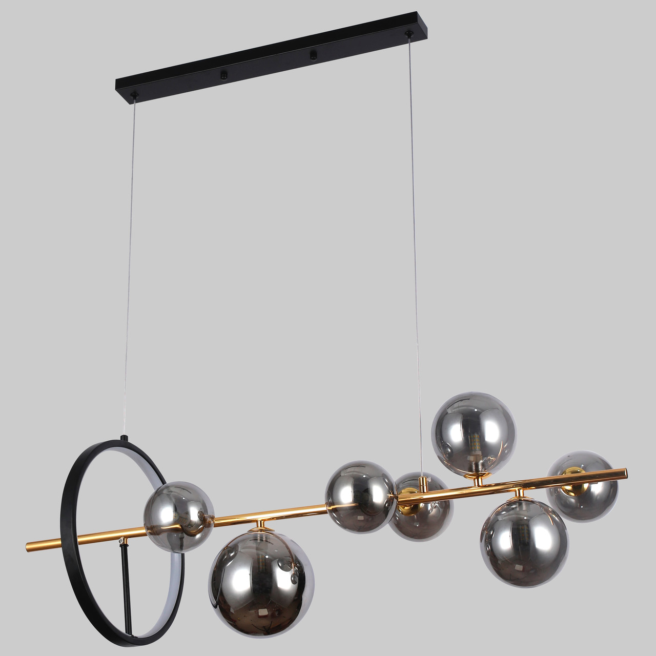 Підвісна люстра «Bubbles» на 7 ламп з графітовими плафонами (918-LP267-7 DDG+BK)