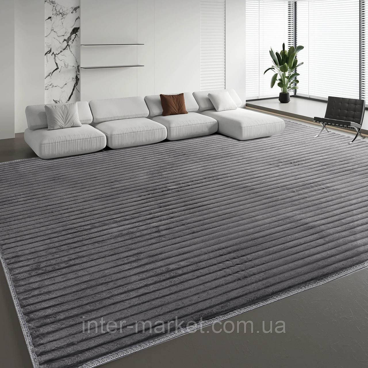 Коврик шарпей 150х200см. Сірий., фото 1