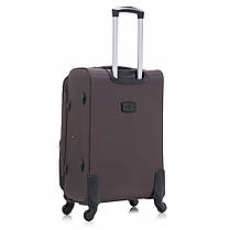 Дорожня тканинна валіза на колесах Bonro Tourist M середня коричнева з кодовим замком і висувною ручкою, фото 3