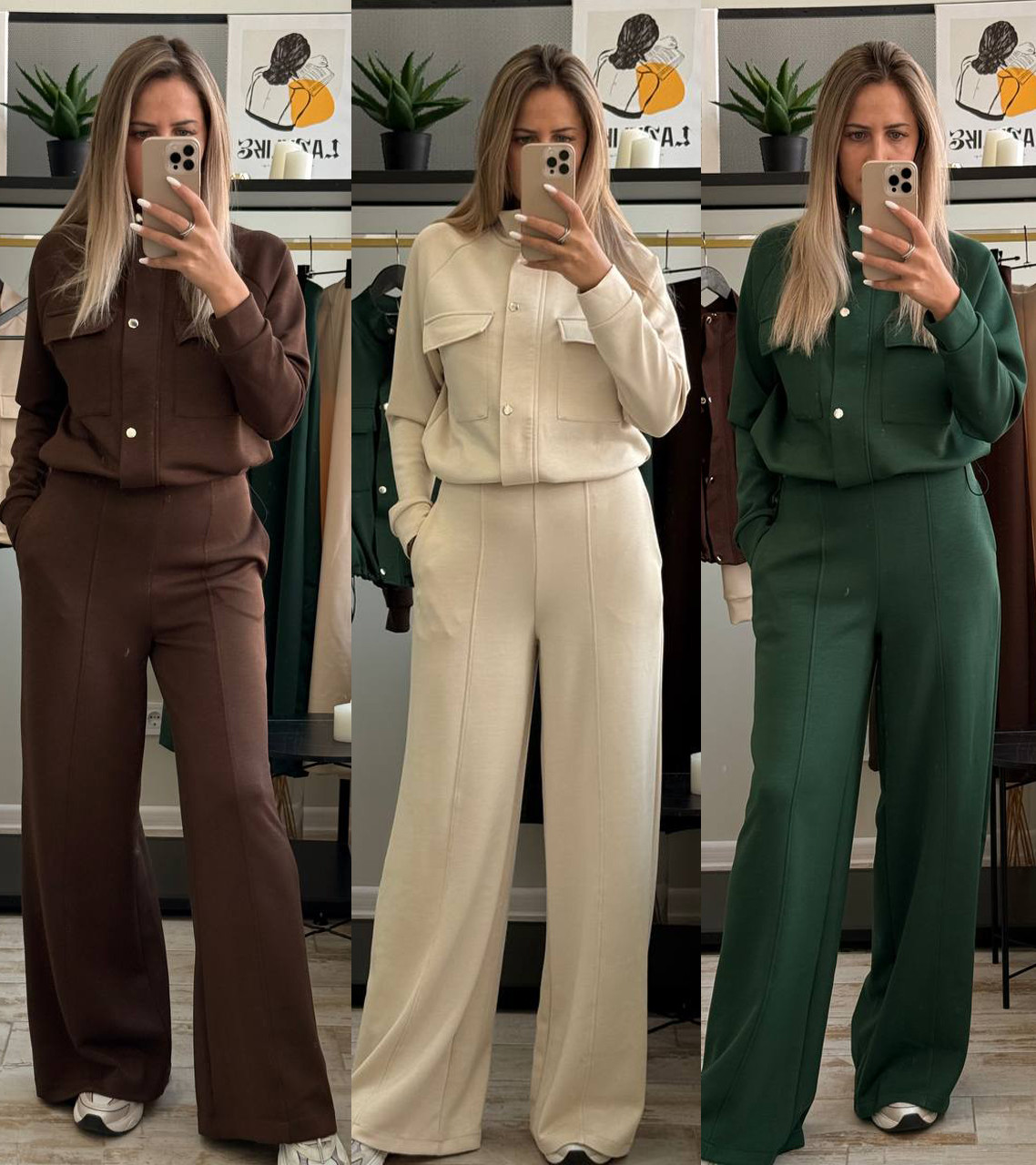 Жіночий костюм ЗАРА Модель : 1554-1543 з віскози Кольори: зелений, бежевий, шоколадний, фото 1