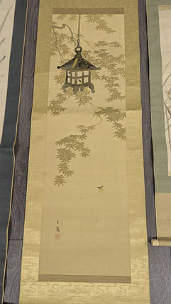 Свиток (сувій) Ліхтар кленове листя та світлячки. 19ст. автор Асаї, фото 2