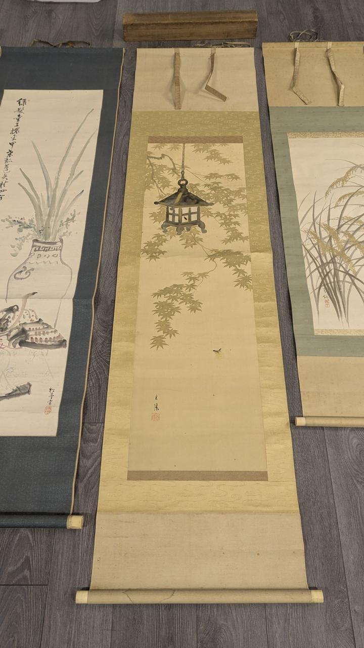 Свиток (сувій) Ліхтар кленове листя та світлячки. 19ст. автор Асаї