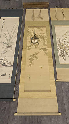 Свиток (сувій) Ліхтар кленове листя та світлячки. 19ст. автор Асаї, фото 1