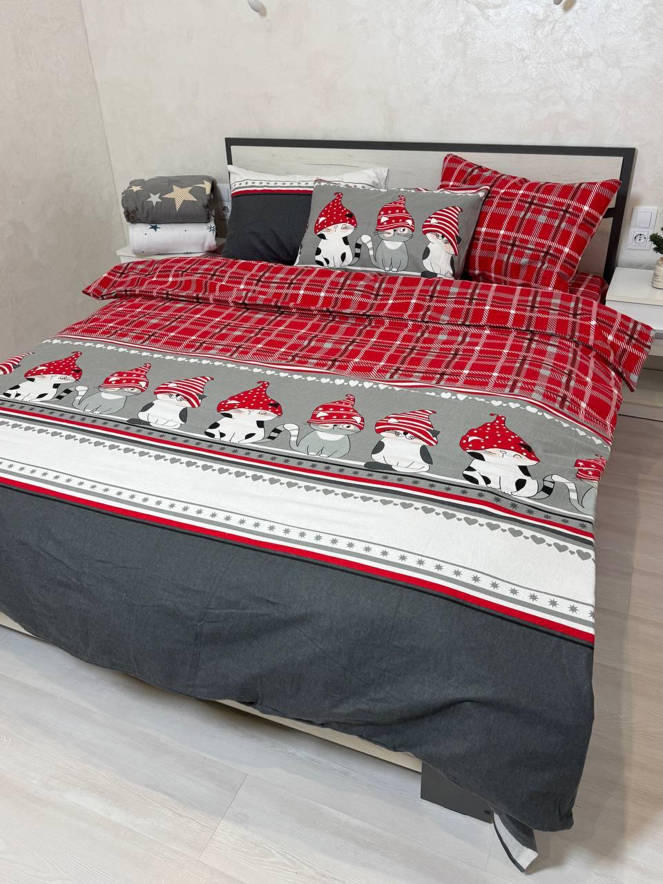 Байковий комплект постільної білизни Півтораспальний розмір