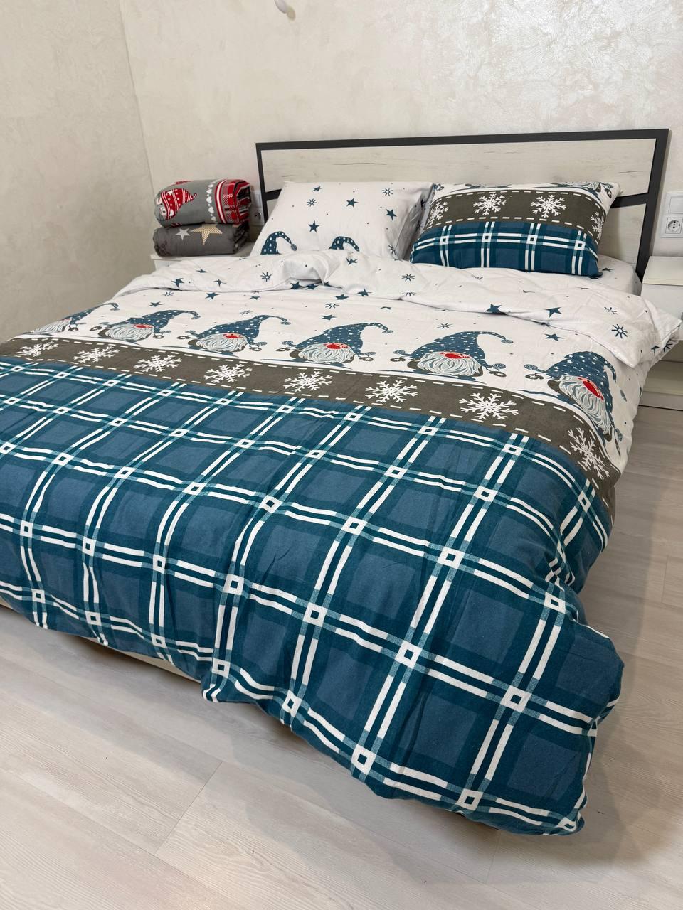 Байковий комплект постільної білизни Півтораспальний розмір