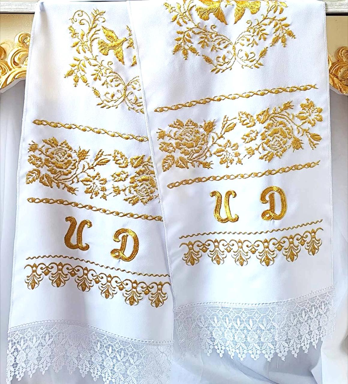 Вишивані рушники під ноги для весільного обряду з ініціалами наречених, фото 1