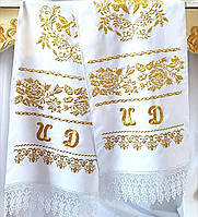 Вишивані рушники під ноги для весільного обряду з ініціалами наречених