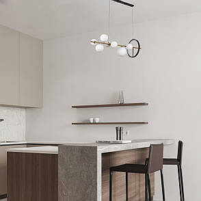 Підвісна люстра «Bubbles» на 7 ламп з білими плафонами (918-LP267-7 GAB+WH), фото 2