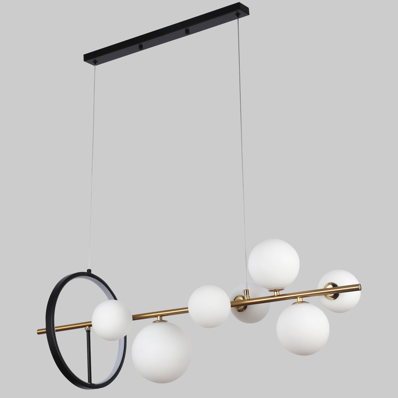 Підвісна люстра «Bubbles» на 7 ламп з білими плафонами (918-LP267-7 GAB+WH)