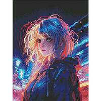 Діамантова мозаїка Киберпанк, 30х40 см, на підрамнику