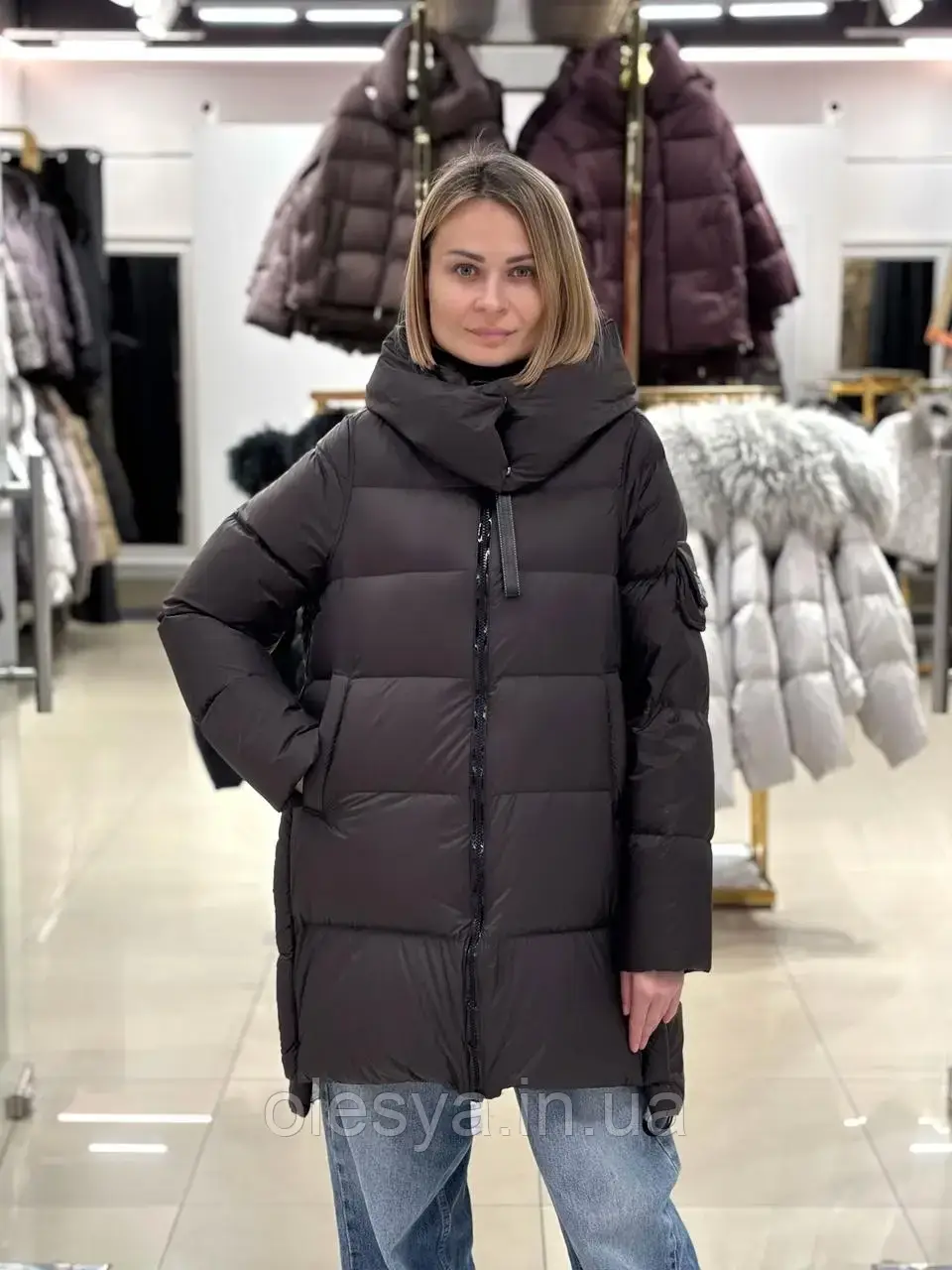 Жіночий пуховик 25020 Chanevia SEAL BROWN, фото 1