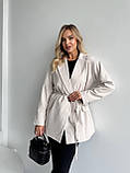 Бежевий жіночий піджак із кашеміру на підкладі, фото 7