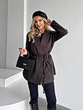 Коричневий жіночий піджак із кашеміру на підкладі, фото 2