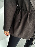 Коричневий жіночий піджак із кашеміру на підкладі, фото 8
