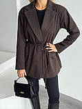 Коричневий жіночий піджак із кашеміру на підкладі, фото 7