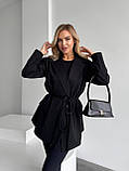 Чорний жіночий піджак із кашеміру на підкладі, фото 4