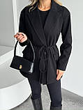 Чорний жіночий піджак із кашеміру на підкладі, фото 5