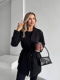 Чорний жіночий піджак із кашеміру на підкладі, фото 7