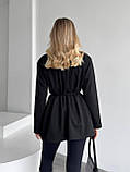 Чорний жіночий піджак із кашеміру на підкладі, фото 9