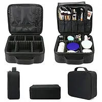Дорожня косметичка на 7 відділень зі знімними перегородками, косметичка-валіза на блискавці