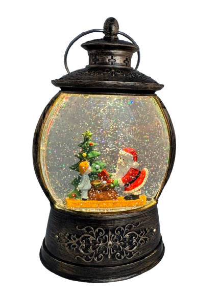 Новорічний світлодіодний музичний LED ліхтар підвісний USB+батарейки 25х15 см, фото 1