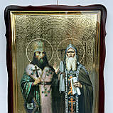 Святий Феодосій і Лаврентій Чернігівський, ікона з мощовиками 120*60 см (спецзамовлення), фото 2