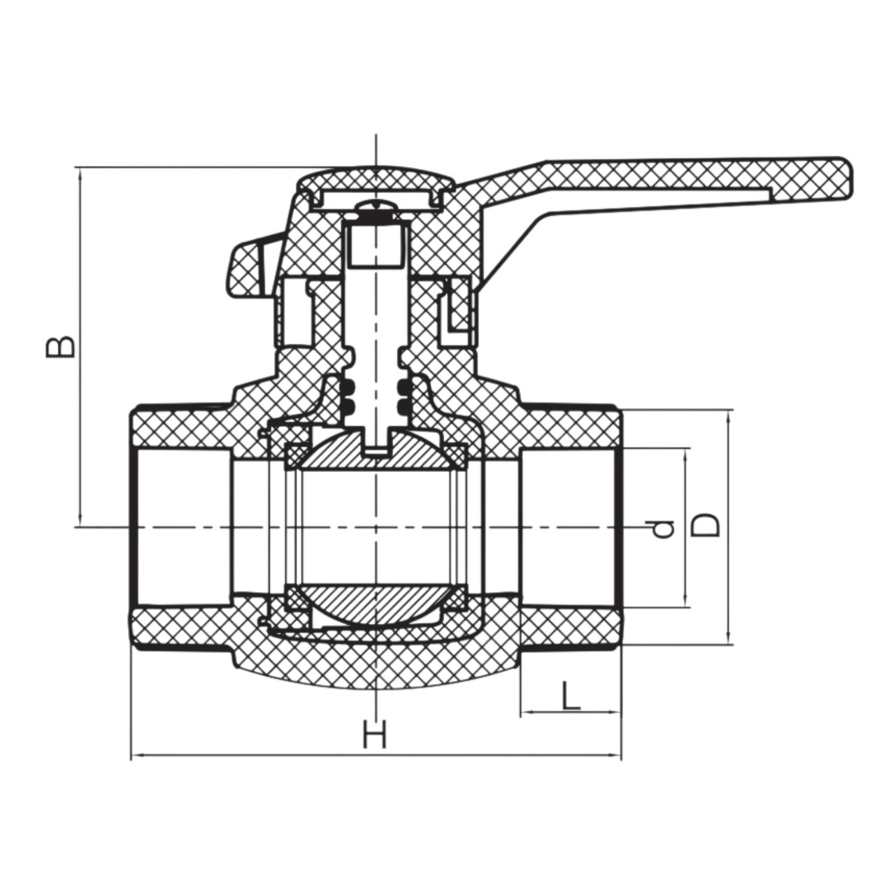 Кран кульовий для гарячої води KR