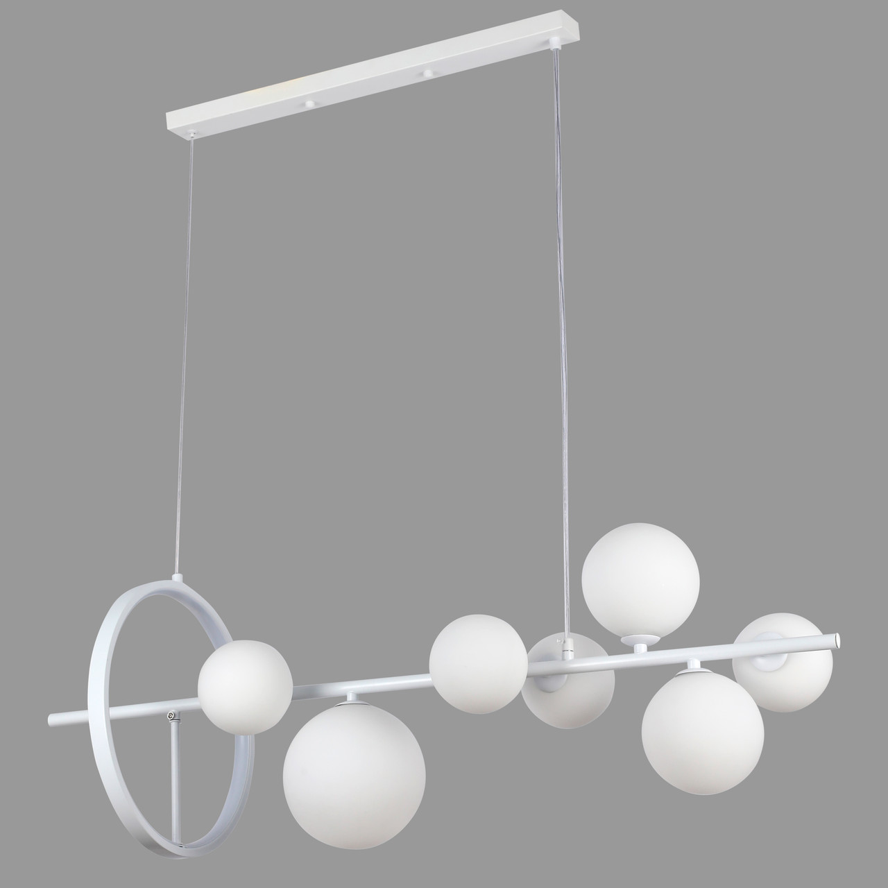 Підвісна люстра "Bubbles" на 7 ламп з білими плафонами (918-LP267-7 WH+WH)
