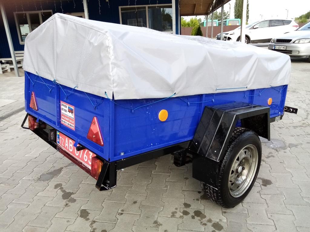 Тент сірий на легковий причіп Палич ПГМФ-8302 2,00 х 1,20 ПВХ Єврофура, фото 1