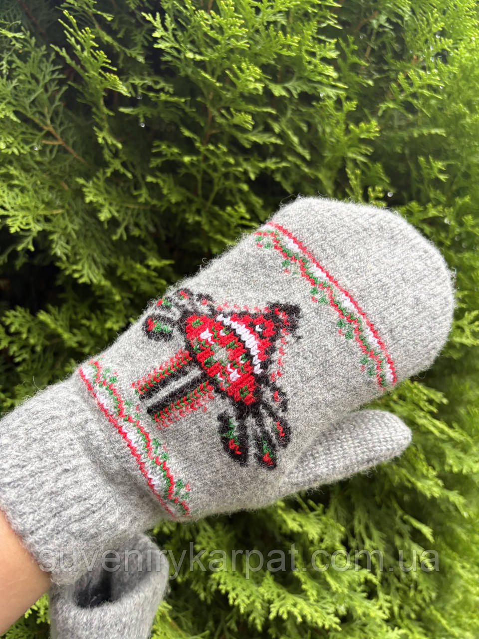 Рукавички жіночі овеча вовна Орнамент, фото 1