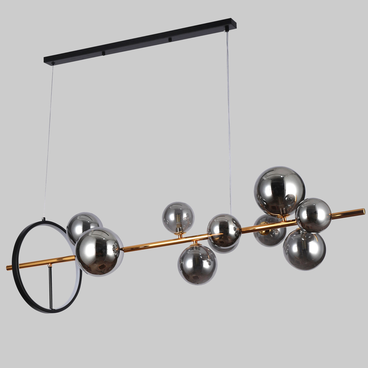Підвісна люстра «Bubbles» на 10 ламп з графітовими плафонами (918-LP267-10 DDG+BK)