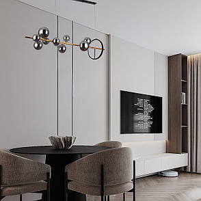 Підвісна люстра «Bubbles» на 10 ламп з графітовими плафонами (918-LP267-10 DDG+BK), фото 2