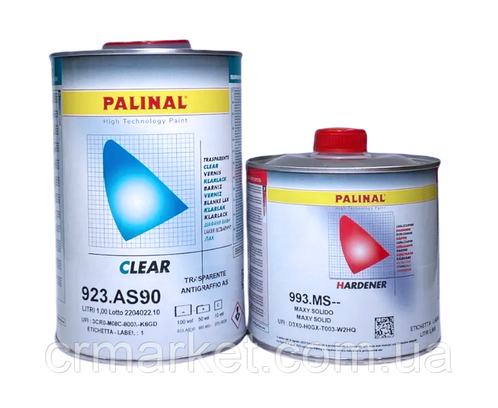 Лак акриловий PALINAL 2K HS Anti Scratch (AS 90, 2:1), 1л + затв. 0,5л Standart 993.MS--, фото 1