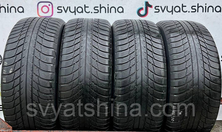 Шини 215/55R17 BRIDGESTONE BLIZZAK LM 001 зимові, залишок 5.8-5.4 мм, рік 2016, комплект 4 шт., фото 1
