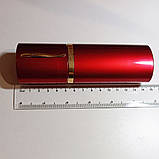 Футляр для окулярів компактний металевий для невеликих окулярів. Вузький чохол на окуляри. Чохол-тубус. Бордовий червоний, фото 6