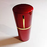 Футляр для окулярів компактний металевий для невеликих окулярів. Вузький чохол на окуляри. Чохол-тубус. Бордовий червоний, фото 5