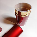 Футляр для окулярів компактний металевий для невеликих окулярів. Вузький чохол на окуляри. Чохол-тубус. Бордовий червоний, фото 4