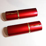 Футляр для окулярів компактний металевий для невеликих окулярів. Вузький чохол на окуляри. Чохол-тубус. Бордовий червоний, фото 2