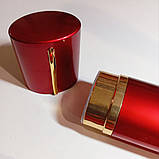 Футляр для окулярів компактний металевий для невеликих окулярів. Вузький чохол на окуляри. Чохол-тубус. Бордовий червоний, фото 3