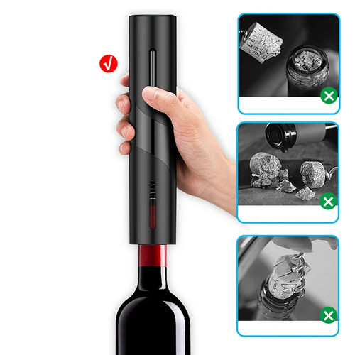 Штопор електричний для вина 4в1, ніж для фольги, пробка, аератор, фото 1