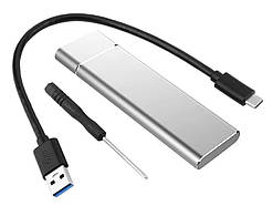 Кишеня SSD M.2 NVMe USB 3.1 Type-C до10 Гбс сірий (10031)