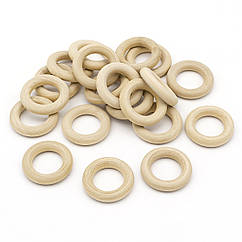 Конектор Кільце Дерево, Бежевий, 30х6мм, Отвір 18мм, 20 шт