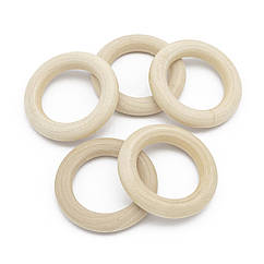 Конектор Кільце Дерево, Бежевий, 55х9мм, Отвір 37мм, 5 шт