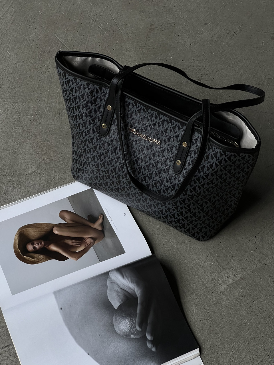 Сумка жіноча шопер Майкл Корс чорний на плече Michael Kors шопер, фото 1