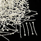 Піни з Кулькою, Латунь, Срібло, 18х0.5мм, Кулька 2мм, 100 шт, фото 3