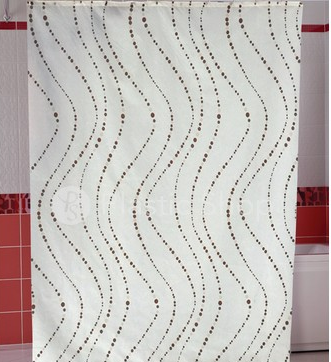 Шторка для ванної кімнати Miranda Wavy black&white 180*200 cм, фото 1