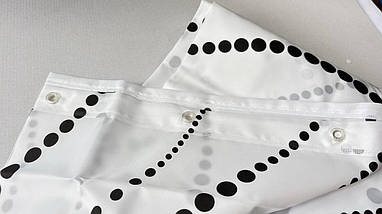 Шторка для ванної кімнати Miranda Wavy black&white 180*200 cм, фото 4