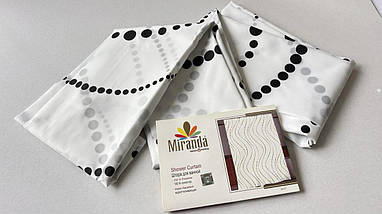 Шторка для ванної кімнати Miranda Wavy black&white 180*200 cм, фото 5