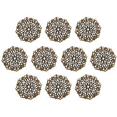 Конектор Філігранний, Залізний, Круглий, Плоский, Колір Бронзовий, 35.5х0.7мм, Отвір 1.4мм, 10 шт