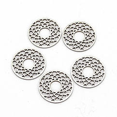 Конектор Філігранний, Нержавіюча Сталь, Лазерна Різка, 17.5х1мм, 5 шт